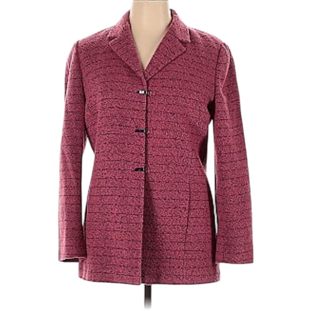 Carlisle Vintage Pink Striped Tweed Wool Blend Jacket Size 6